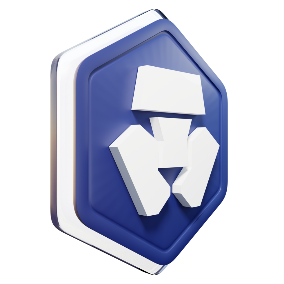 Cronos CRO Badge Crypto 3D Rendering png