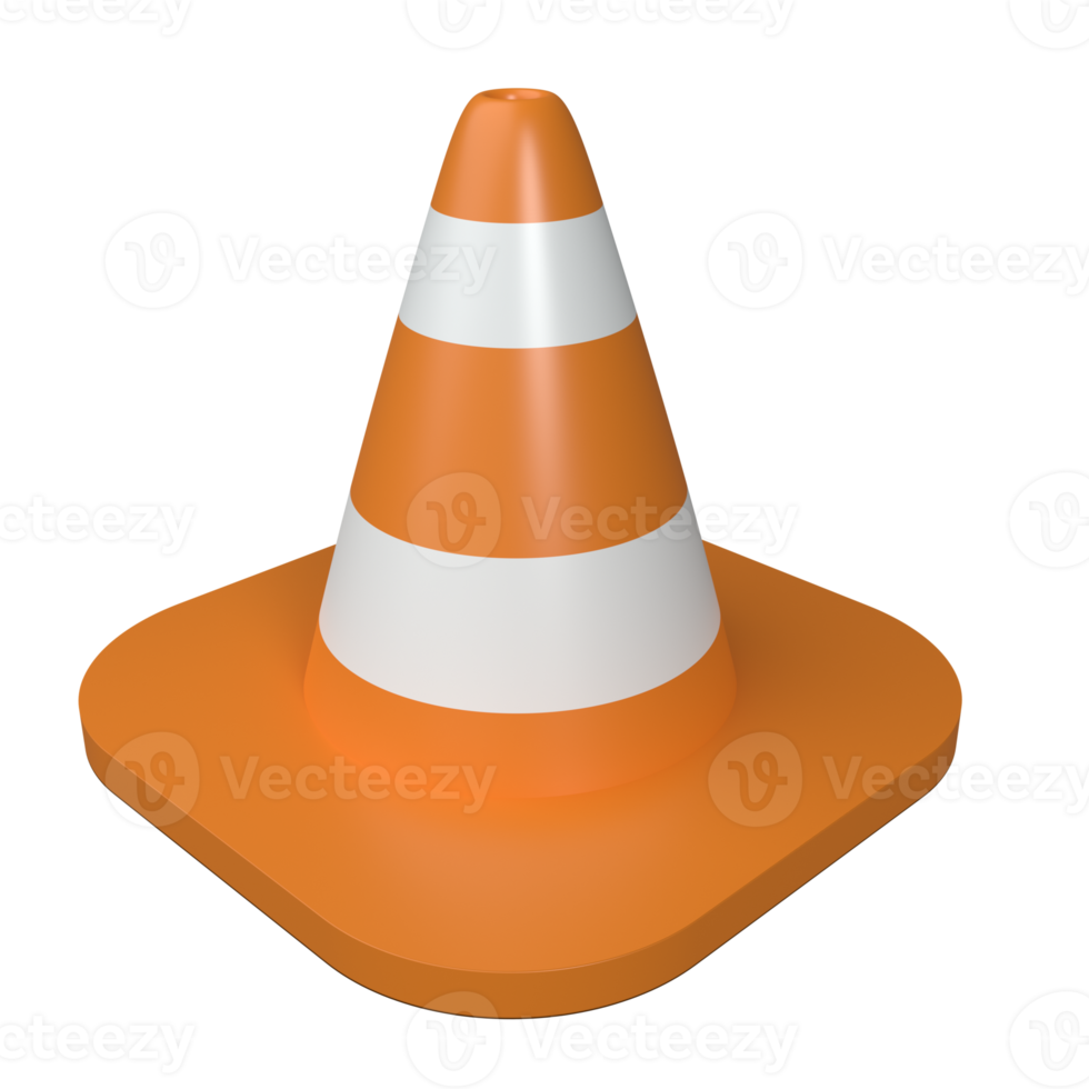 traffic cone 3d illustration rendering png