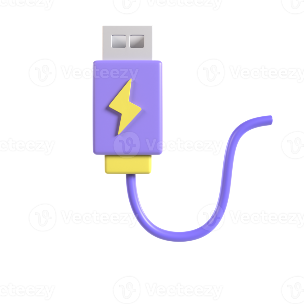 usb cable 3d illustration rendering png