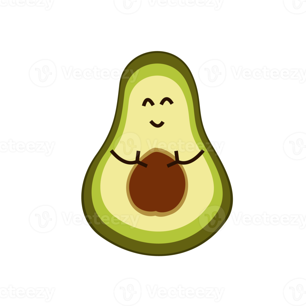 Avocado slice with avatar png