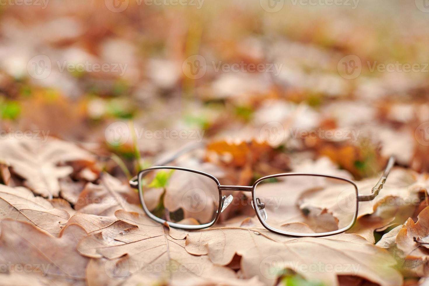 Lost glasses as symbol of sudden vision loss. photo