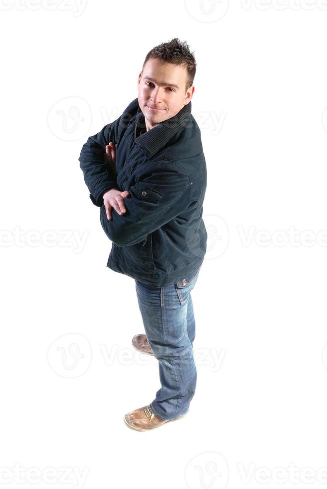 Casual friendly man isolated over a white background photo