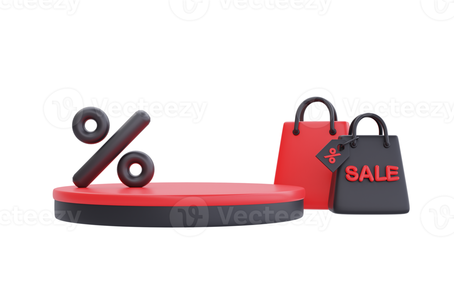 Black Friday Super Sale with podium display and shopping bags, Christmas and Happy New Year promotion, 3d rendering. png