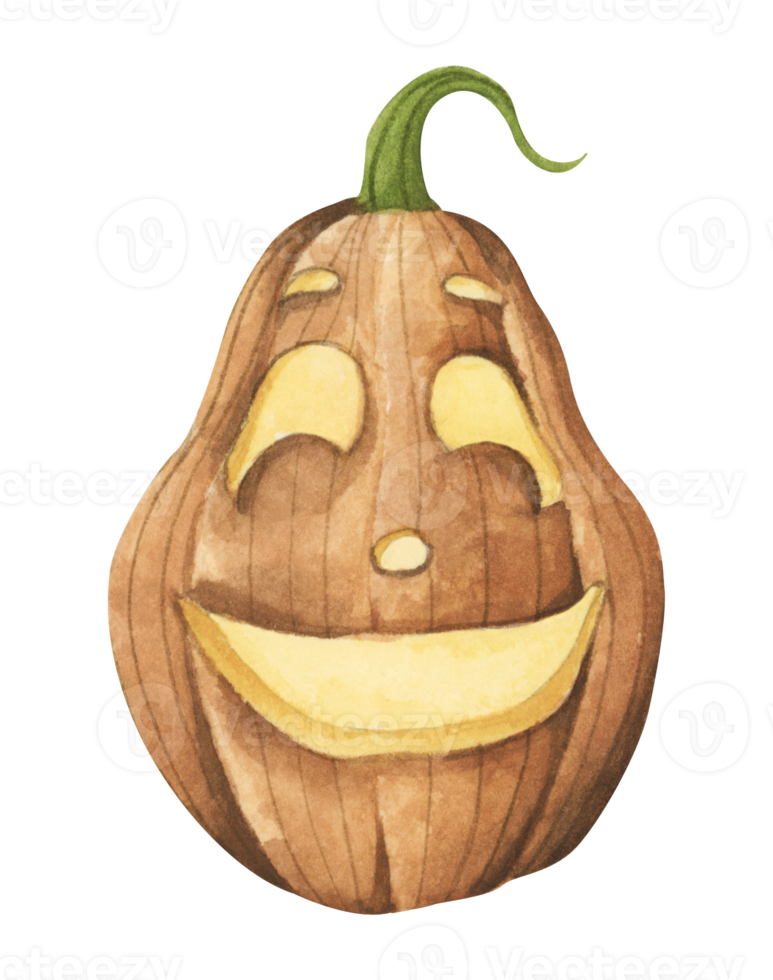Pumpkin for Halloween. Watercolor illustration. png
