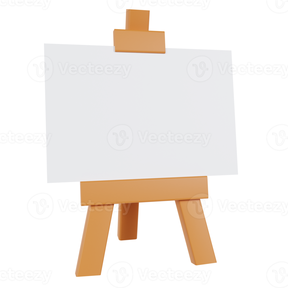 3D Canvas Easel Painting Illustration Premium PNG