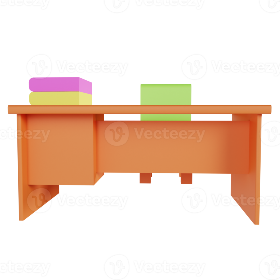 3D Education Desk Illustration Premium PNG