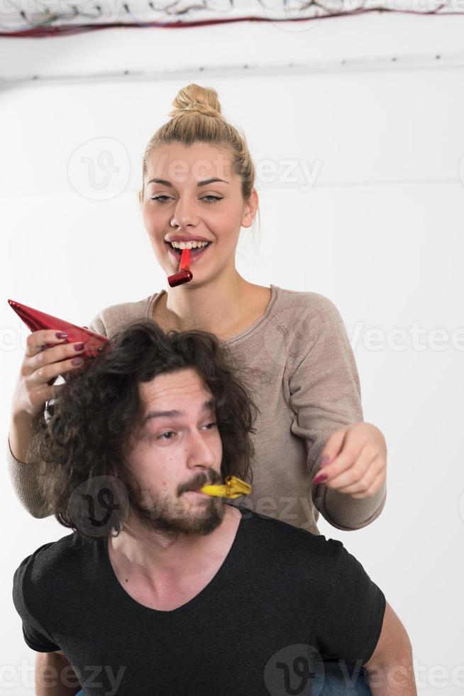 romantic couple celebrating photo