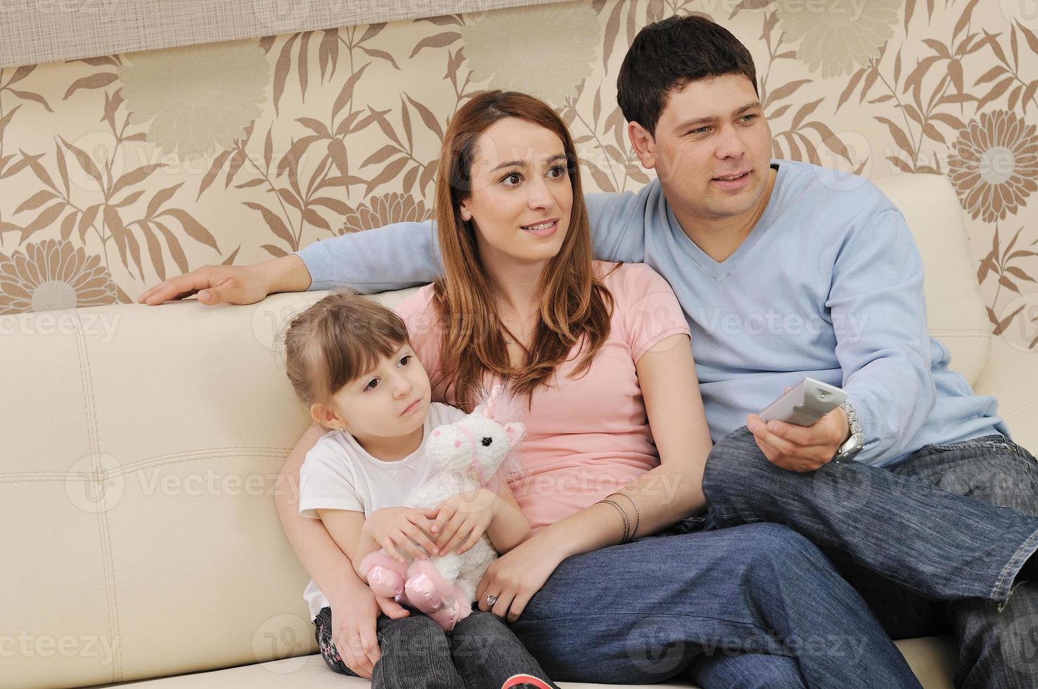 happy young family at home photo