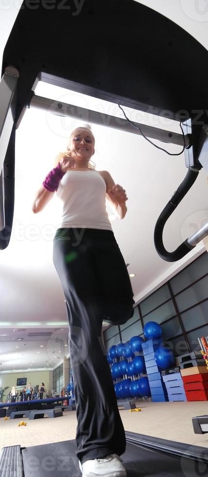 inifinity health and condition concept with running woman photo