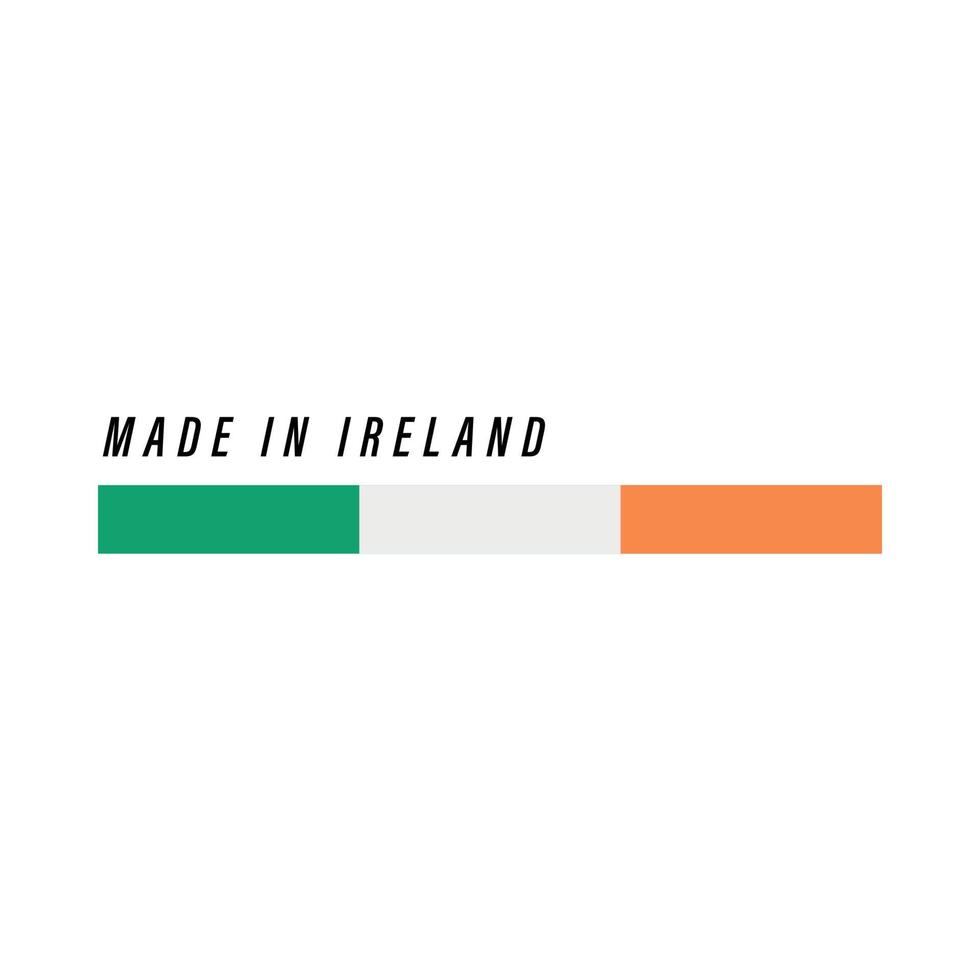 Made in Ireland, badge or label with flag isolated vector