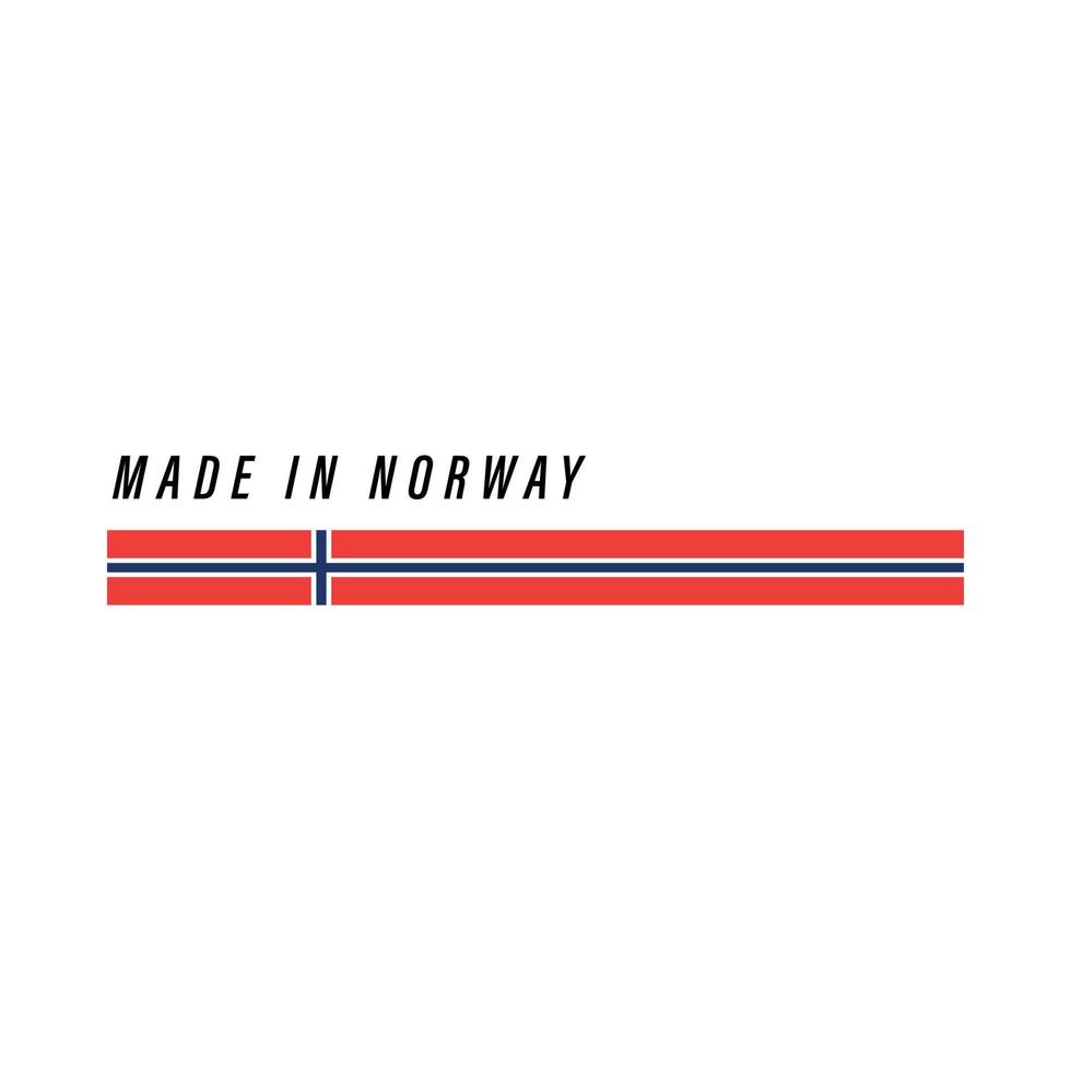 Made in Norway, badge or label with flag isolated vector