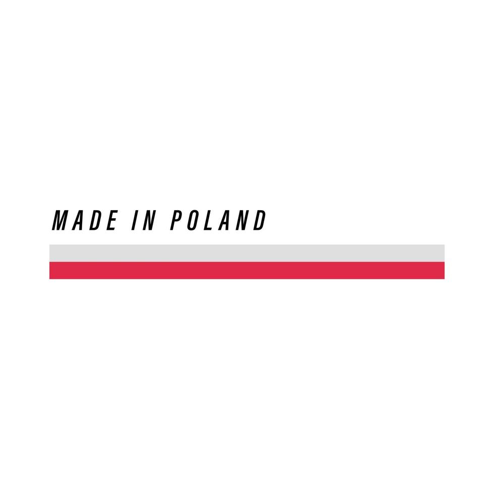 hecho en polonia, placa o etiqueta con bandera aislada vector