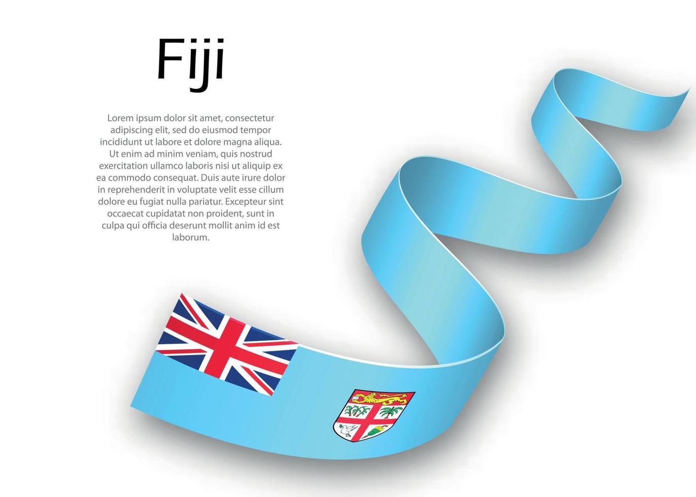 cinta ondeante o pancarta con la bandera de fiyi. plantilla para independiente vector