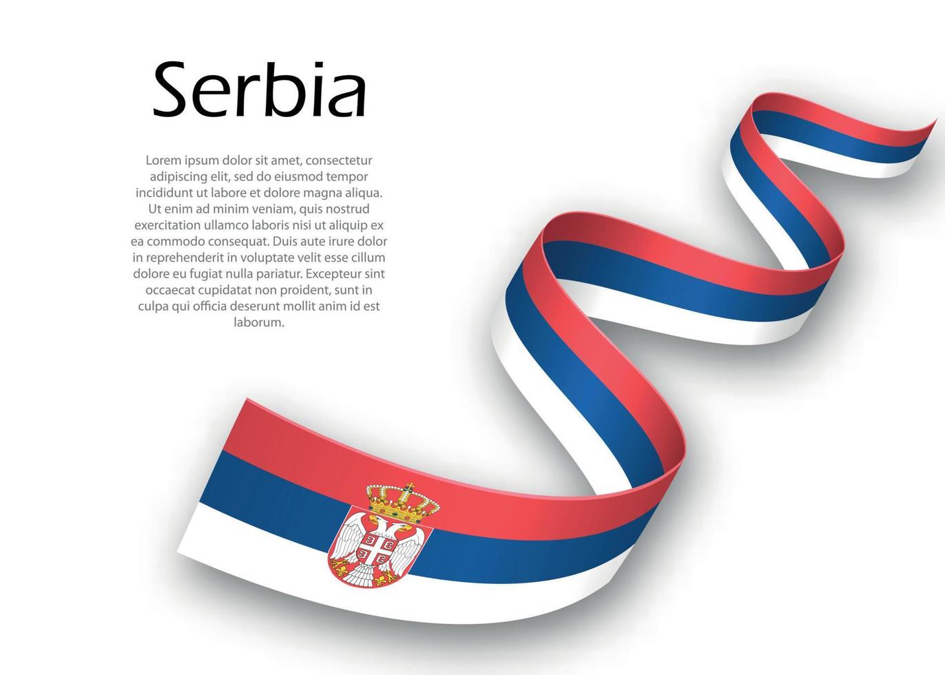 Waving ribbon or banner with flag of Serbia vector