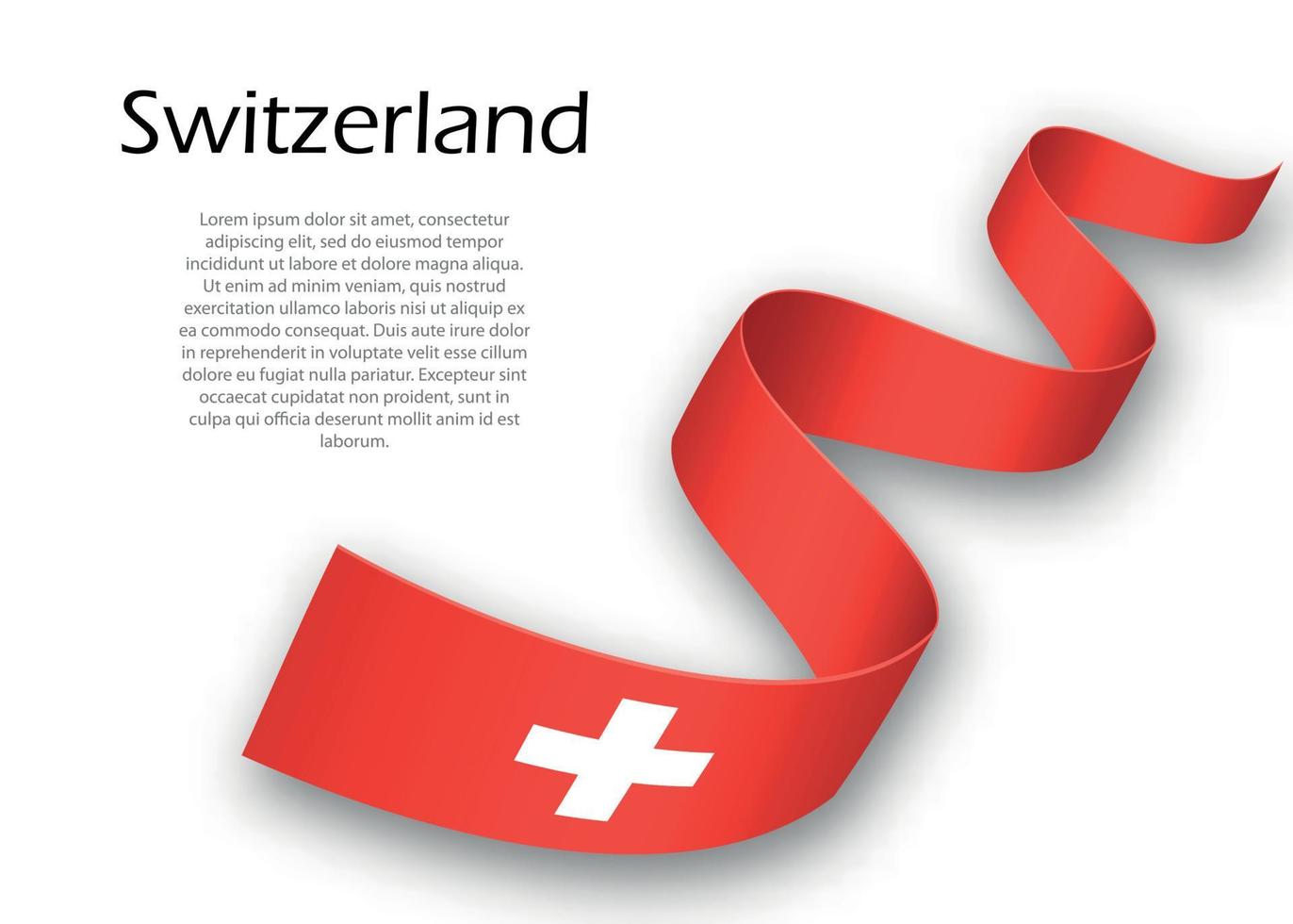 Waving ribbon or banner with flag of Switzerland vector