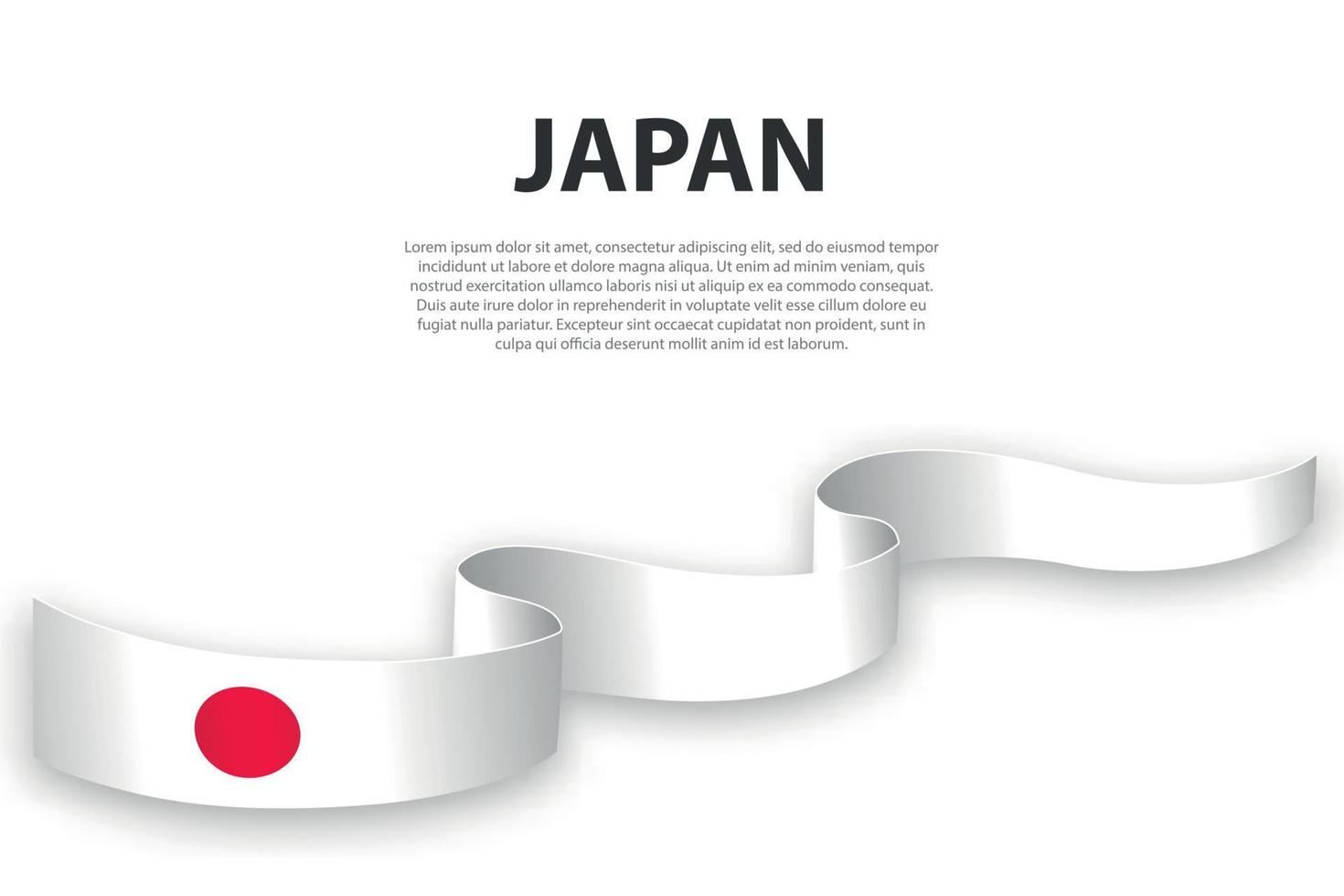 cinta ondeante o pancarta con la bandera de Japón vector
