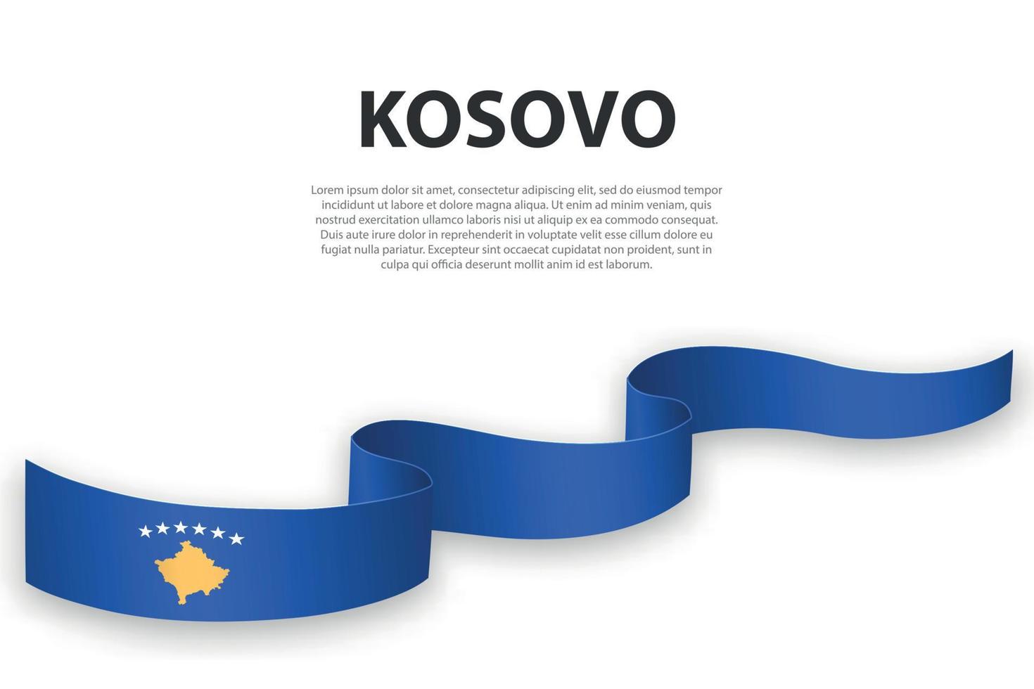 cinta ondeante o pancarta con bandera de kosovo vector