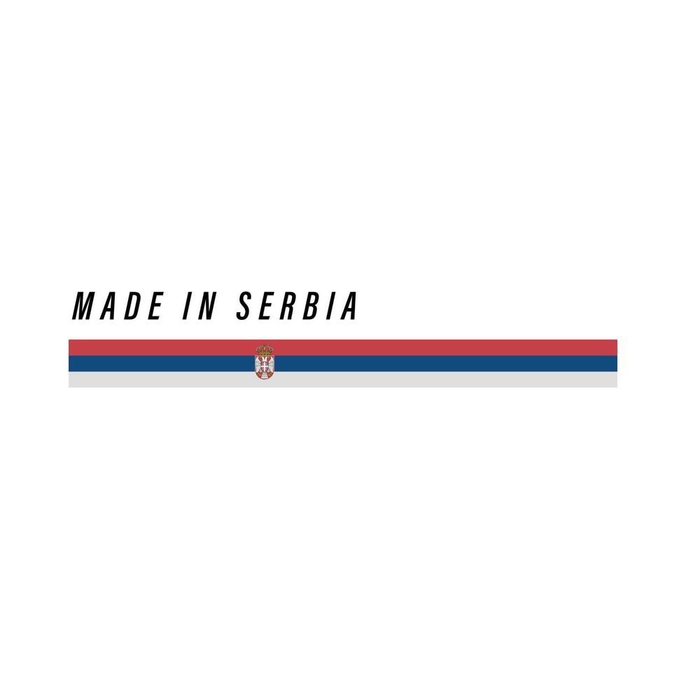 Made in Serbia, badge or label with flag isolated vector