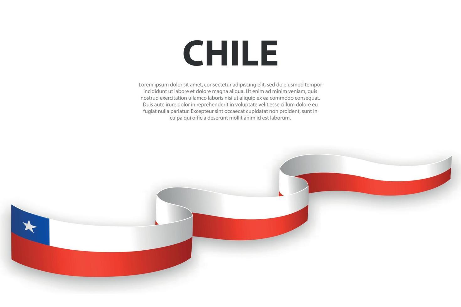 Waving ribbon or banner with flag of Chile vector