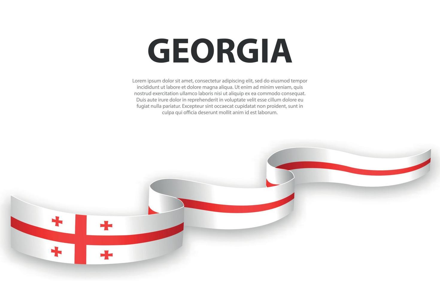 cinta ondeante o pancarta con la bandera de georgia. vector