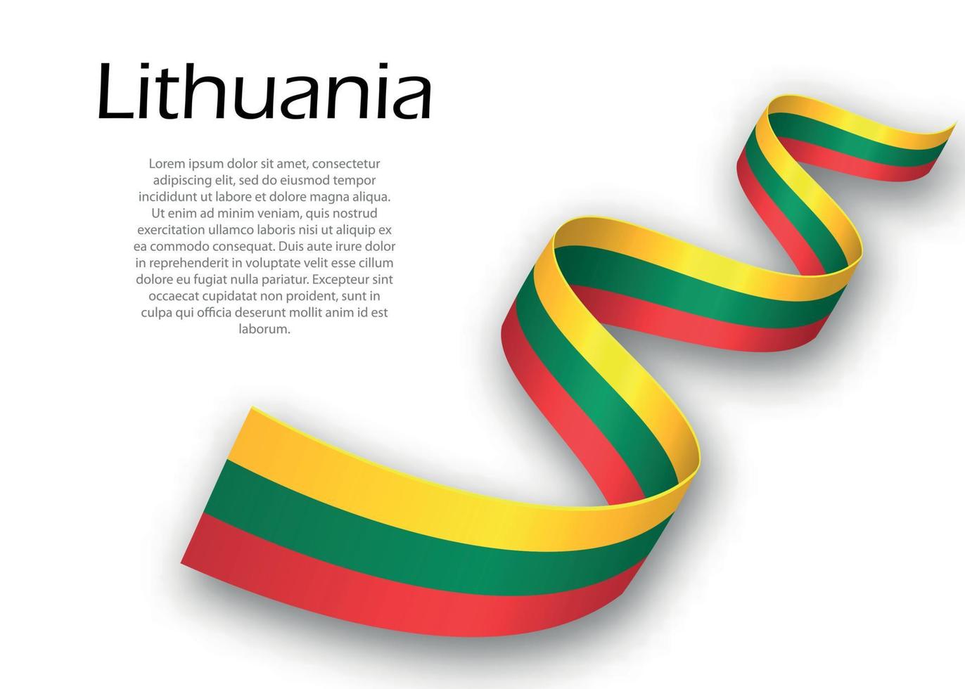 Waving ribbon or banner with flag of Lithuania vector