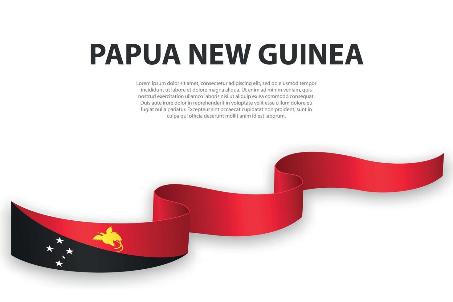 Waving ribbon or banner with flag of Papua New Guinea vector