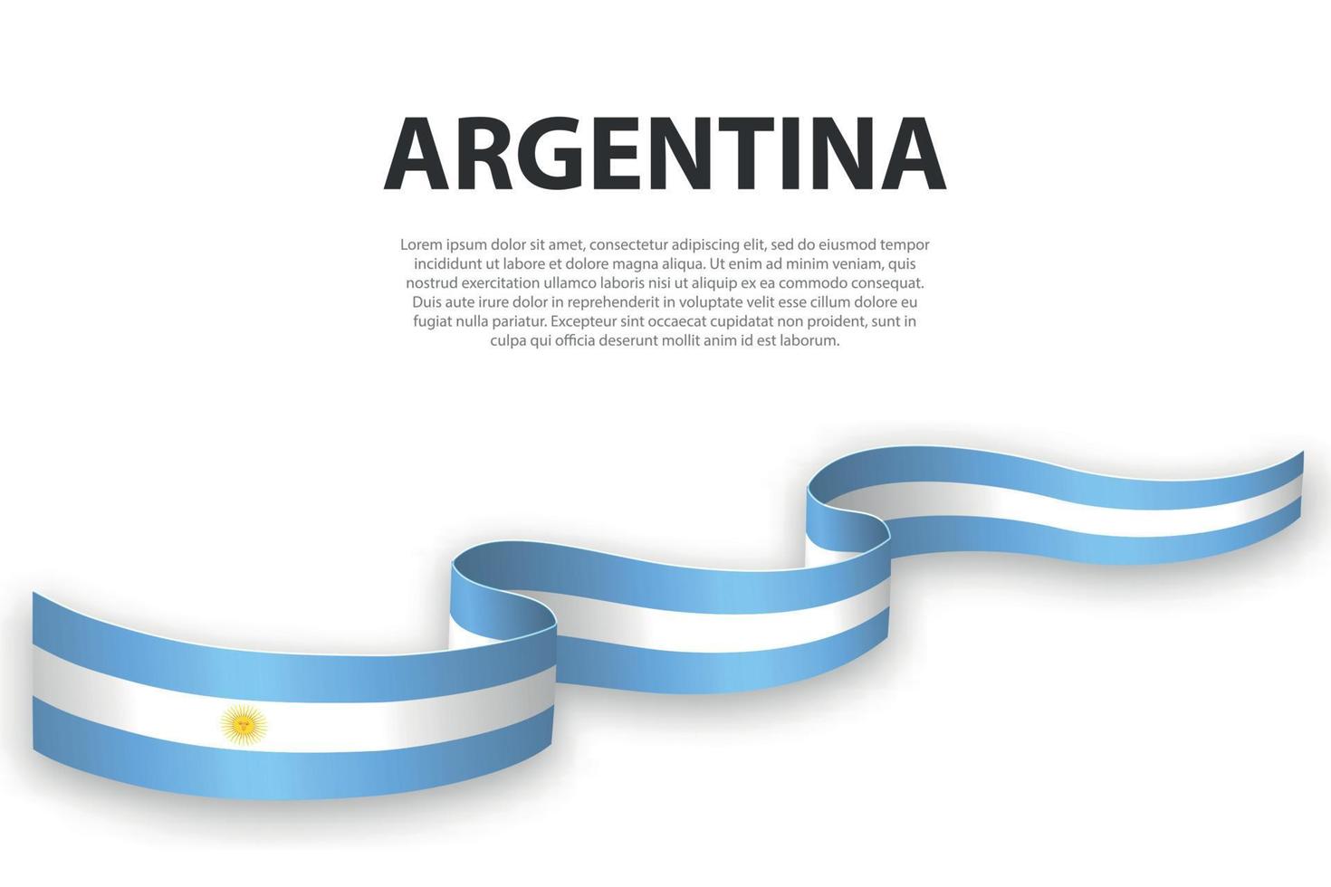 Waving ribbon or banner with flag of Argentina vector