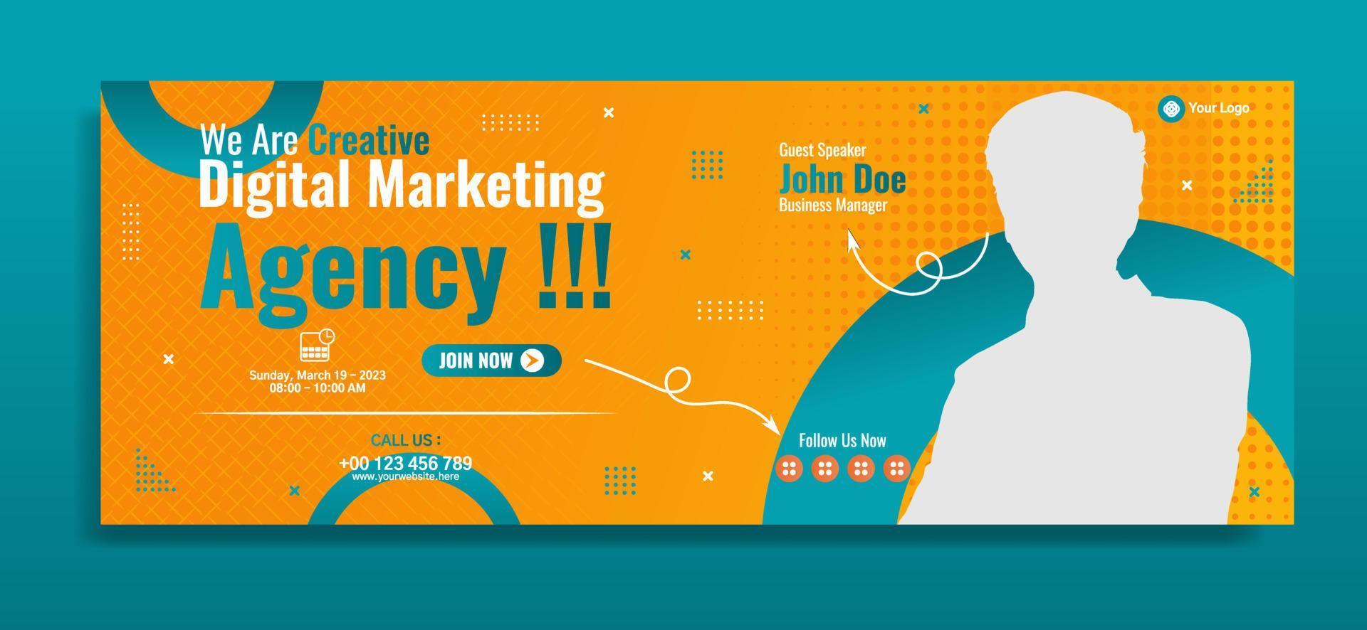 Business webinar horizontal banner template design. Very suitable for online class programs, marketing, etc. vector