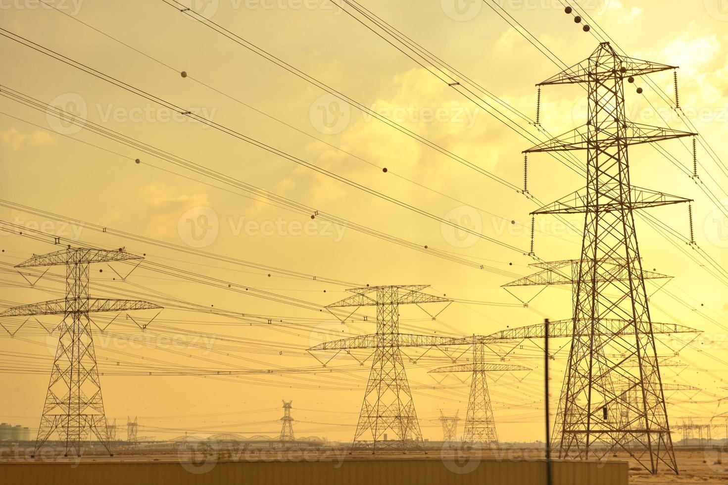 Electrical power lines and towers photo