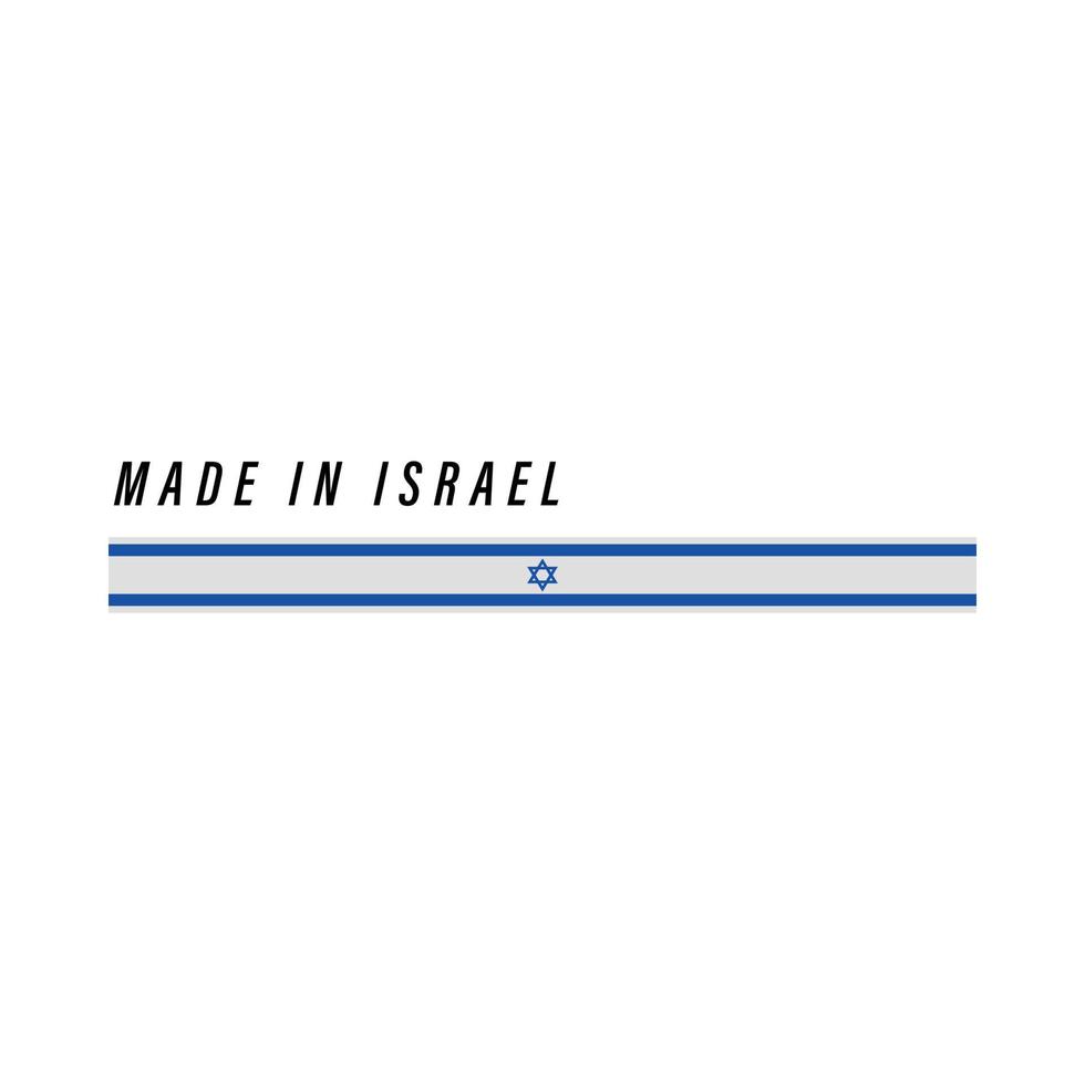 Made in Israel, badge or label with flag isolated vector