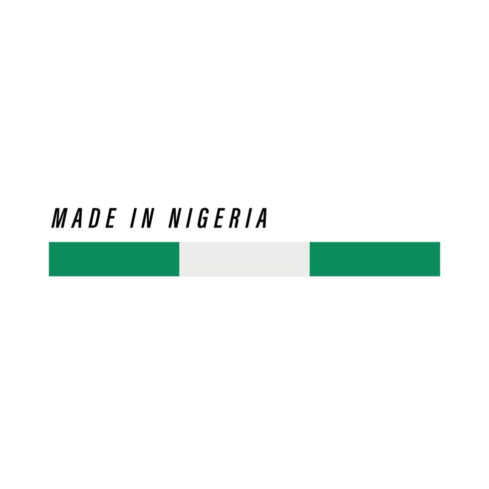 Made in Nigeria, badge or label with flag isolated vector