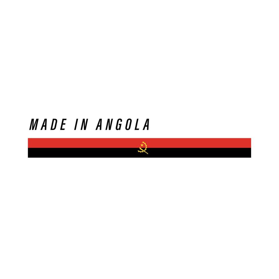 Made in Angola, badge or label with flag isolated vector