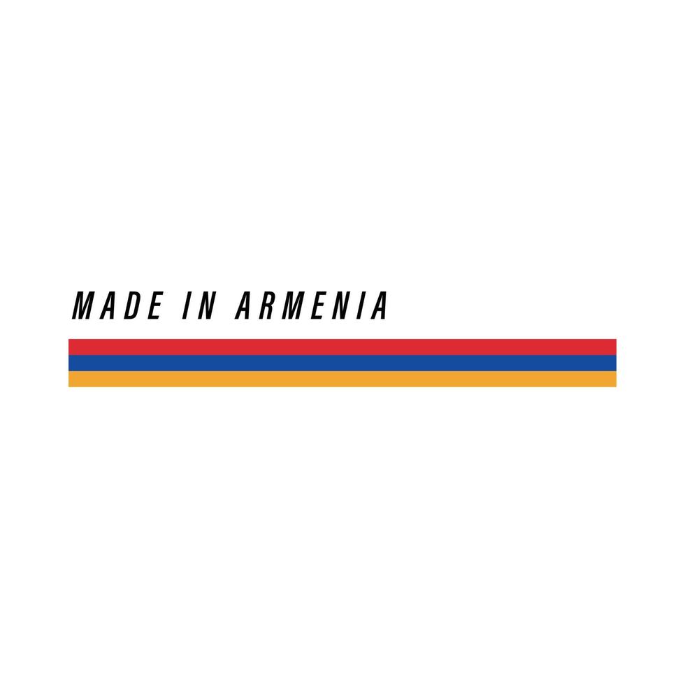 Made in Armenia, badge or label with flag isolated vector