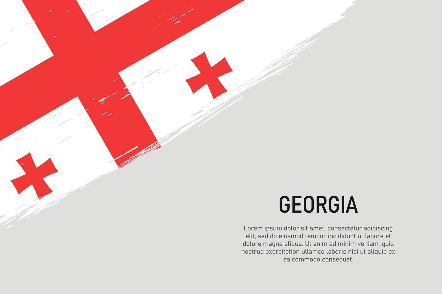 Fondo de trazo de pincel de estilo grunge con bandera de georgia vector