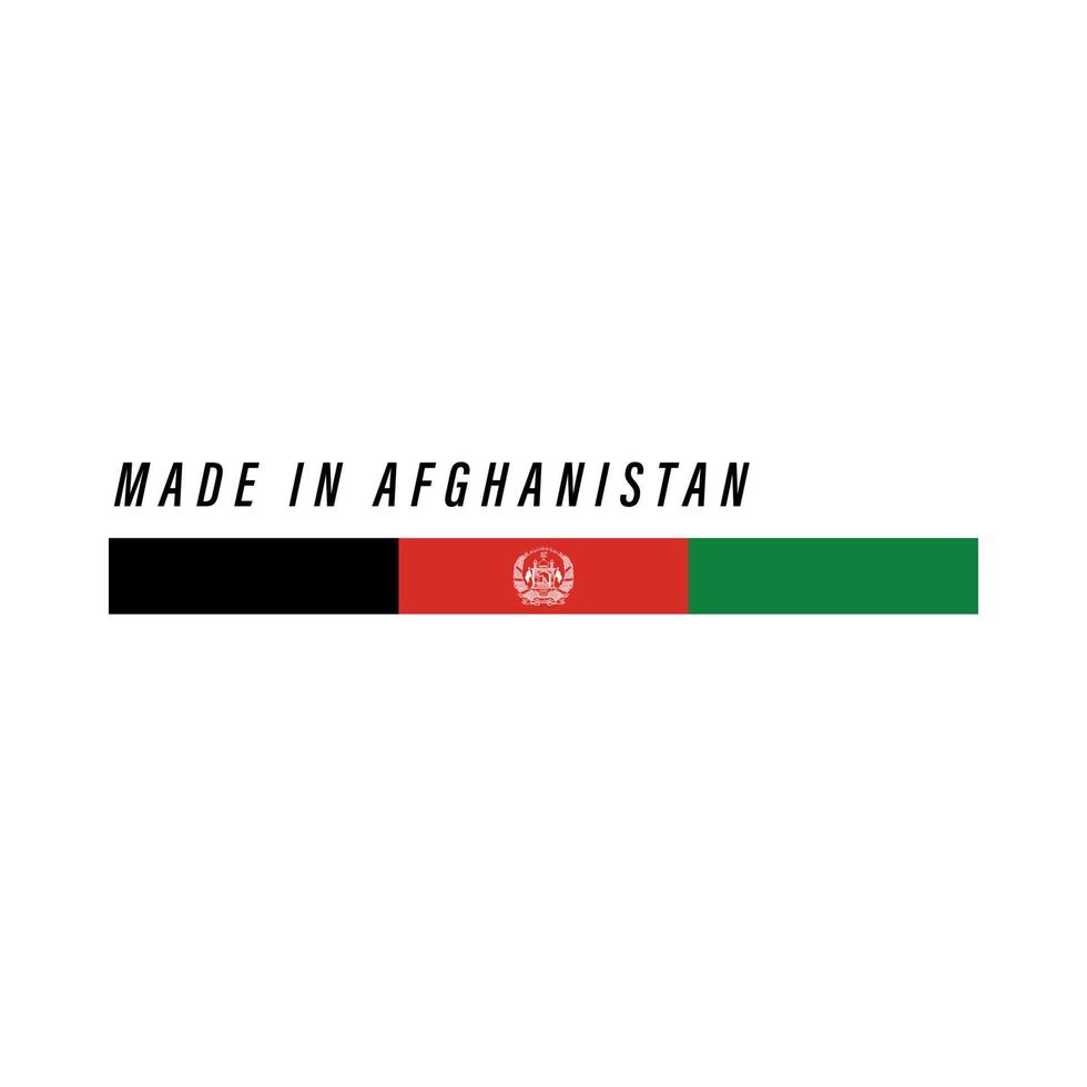 Made in Afghanistan, badge or label with flag isolated vector