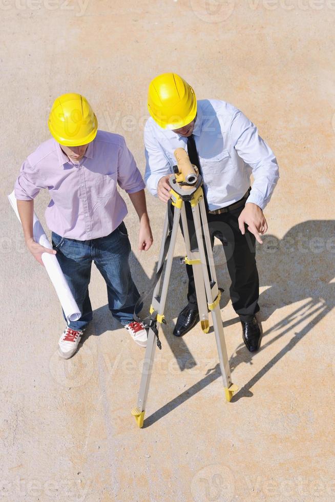 Team of architects on construciton site photo