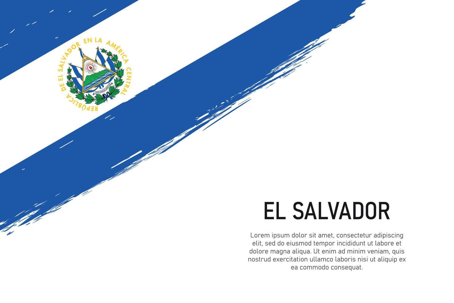 Grunge styled brush stroke background with flag of El Salvador vector