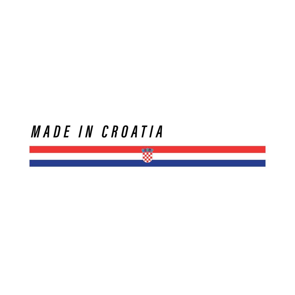 Made in Croatia, badge or label with flag isolated vector