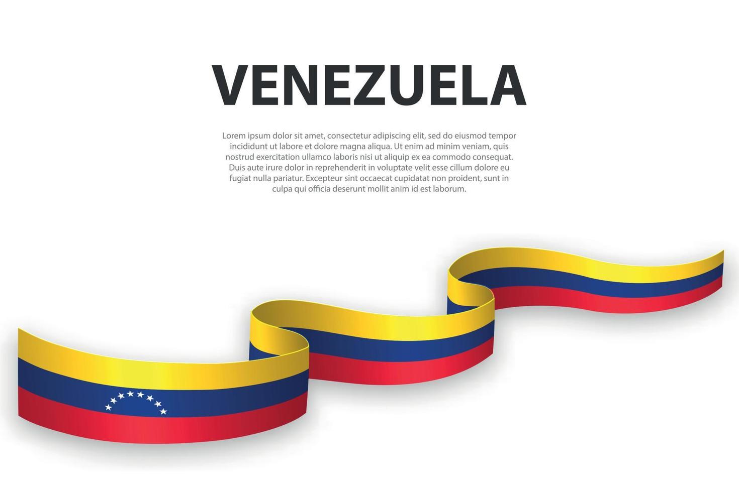 Waving ribbon or banner with flag of Venezuela vector