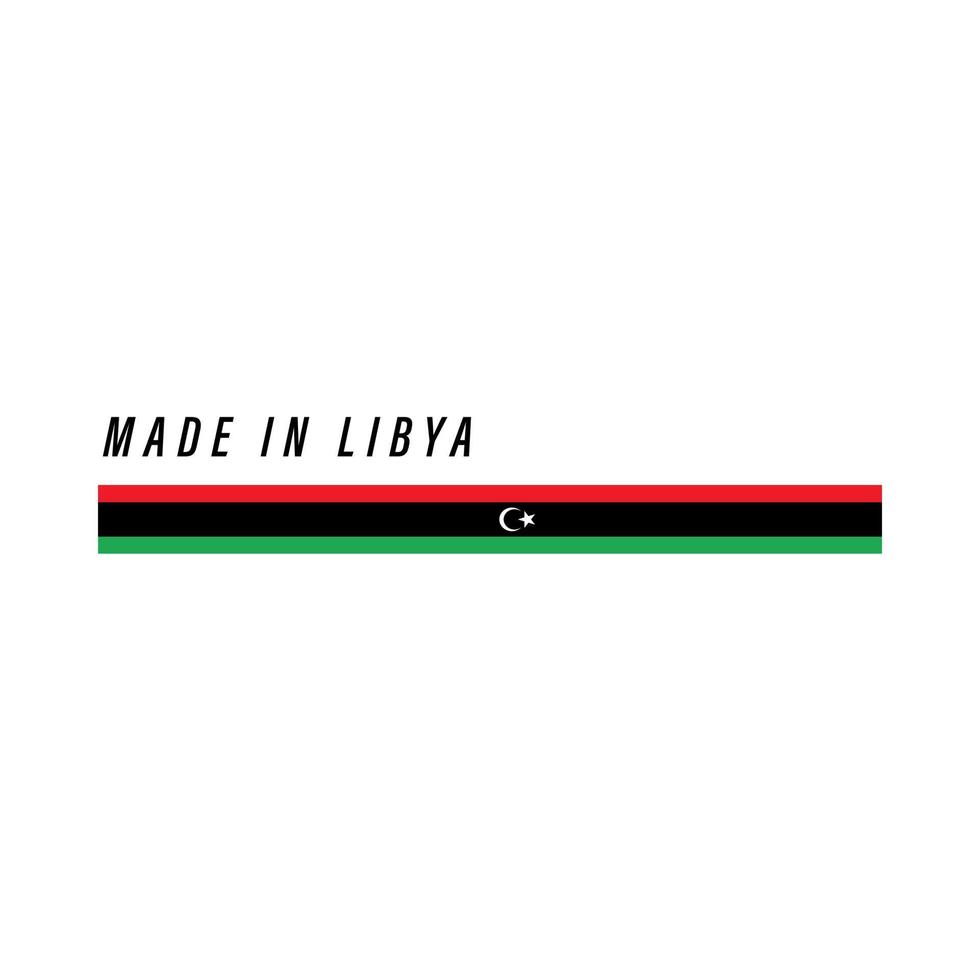 Made in Libya, badge or label with flag isolated vector