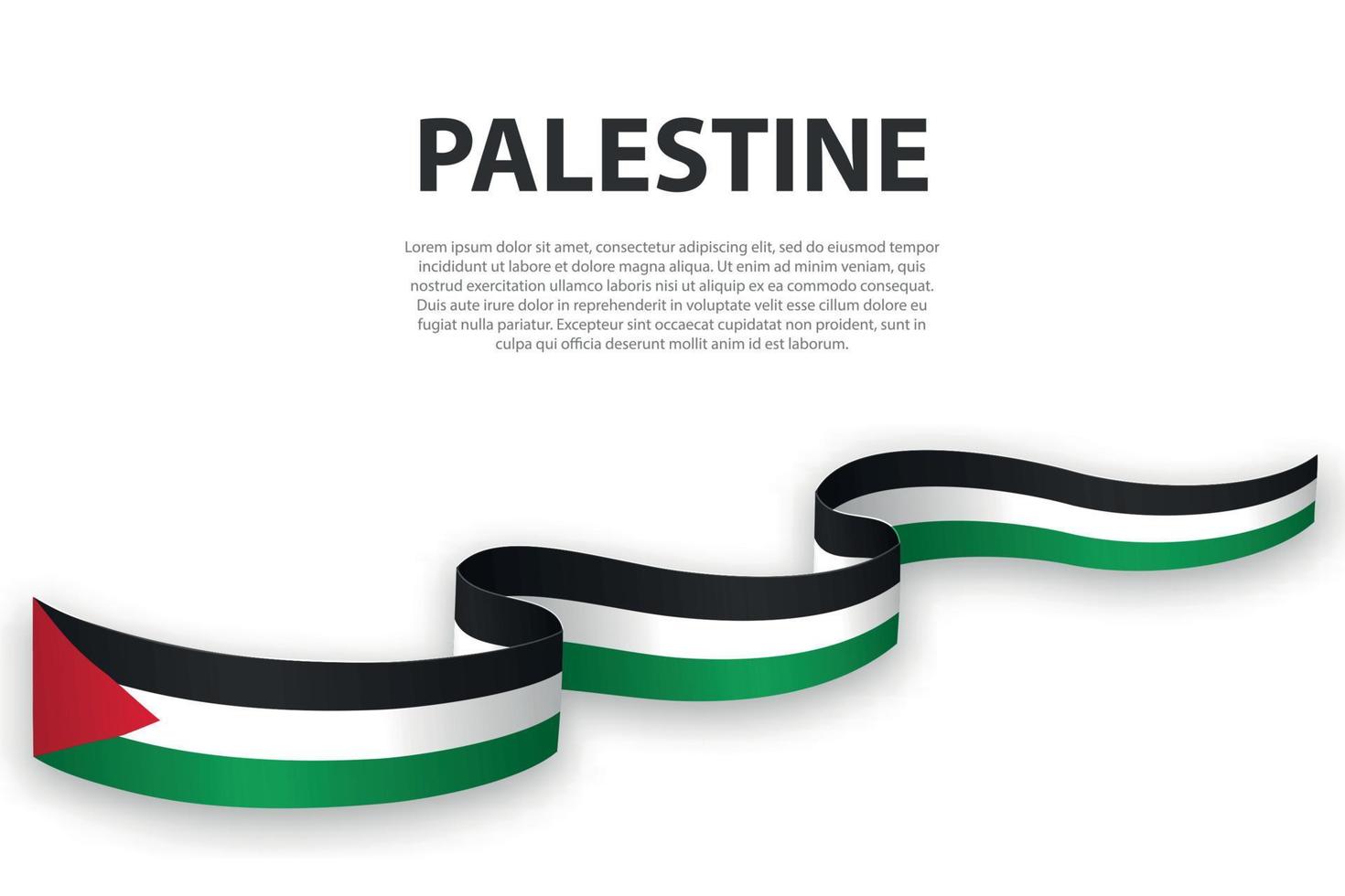 cinta ondeante o pancarta con bandera de palestina vector