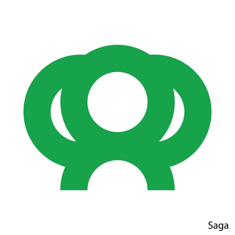 Coat of Arms of Saga is a Japan prefecture. Vector emblem