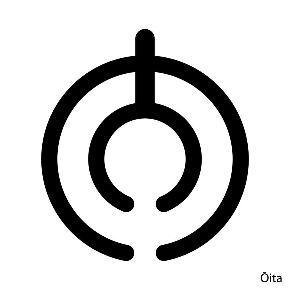Coat of Arms of Oita is a Japan prefecture. Vector emblem