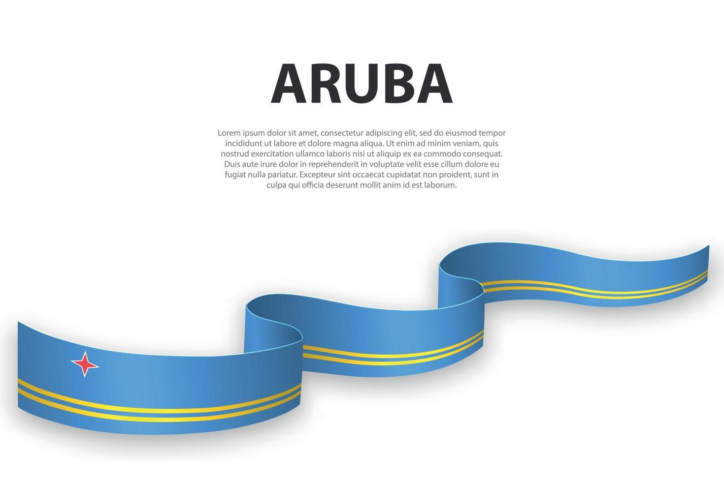 Waving ribbon or banner with flag of Aruba vector