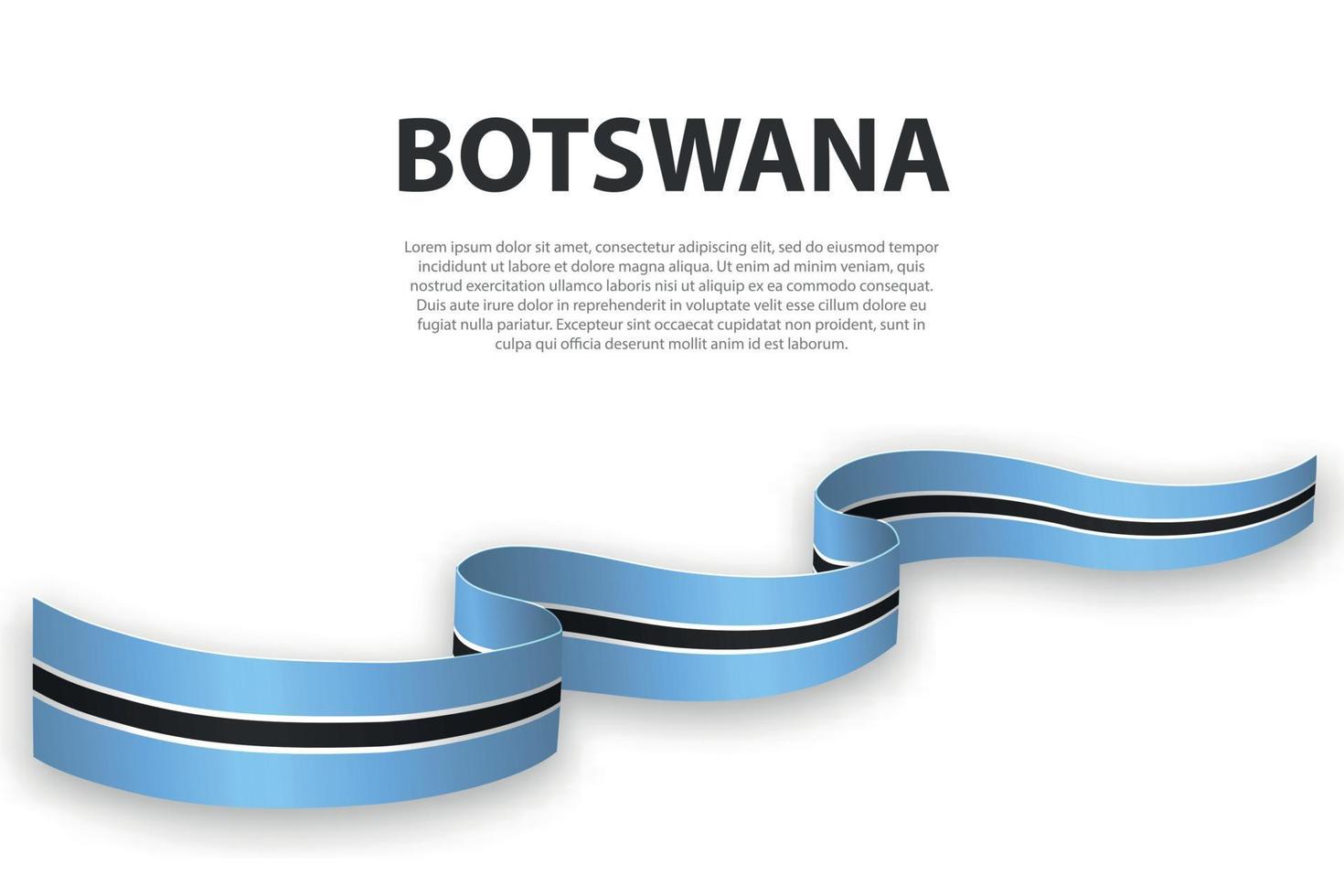 Waving ribbon or banner with flag of Botswana vector