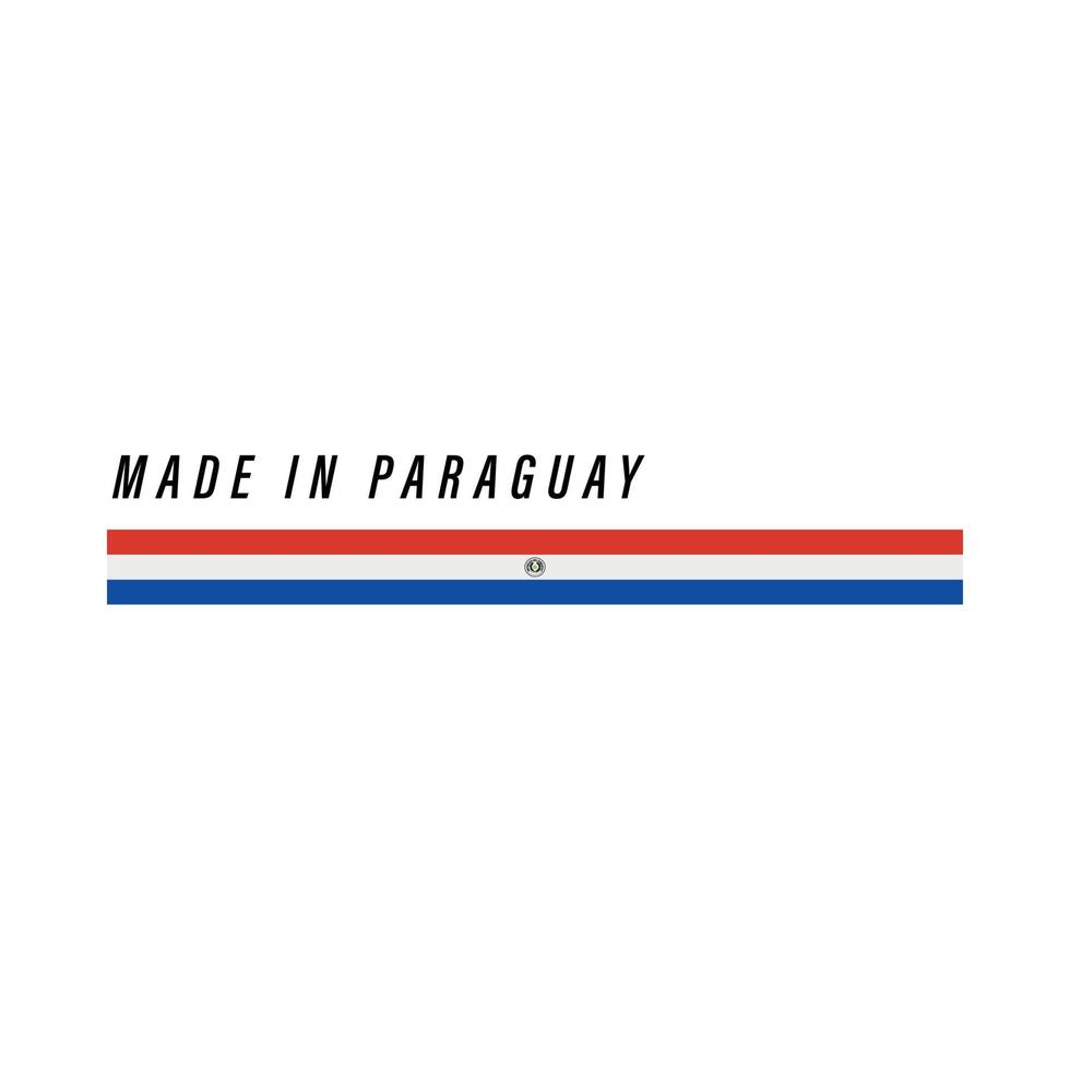 Made in Paraguay, badge or label with flag isolated vector