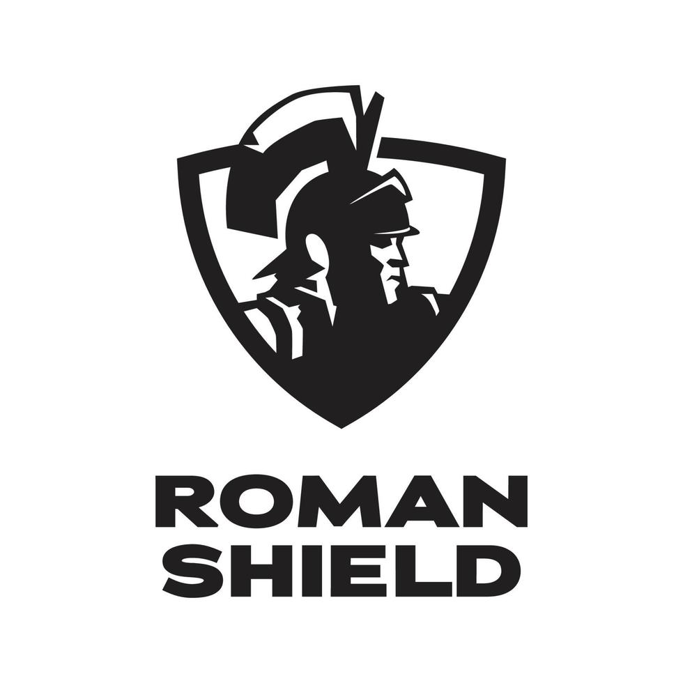 logotipo de escudo romano vector