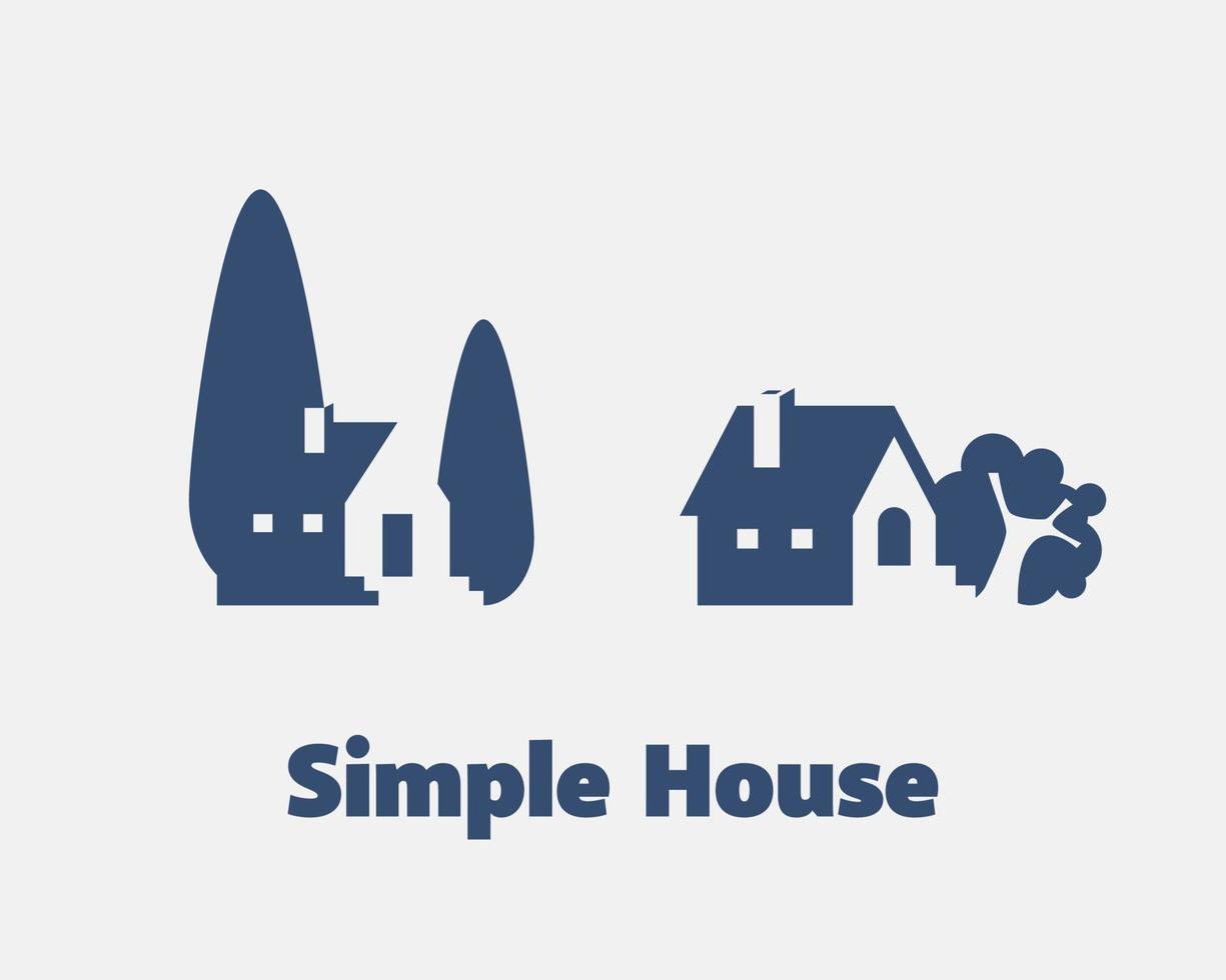 Simple House with Negative Space vector