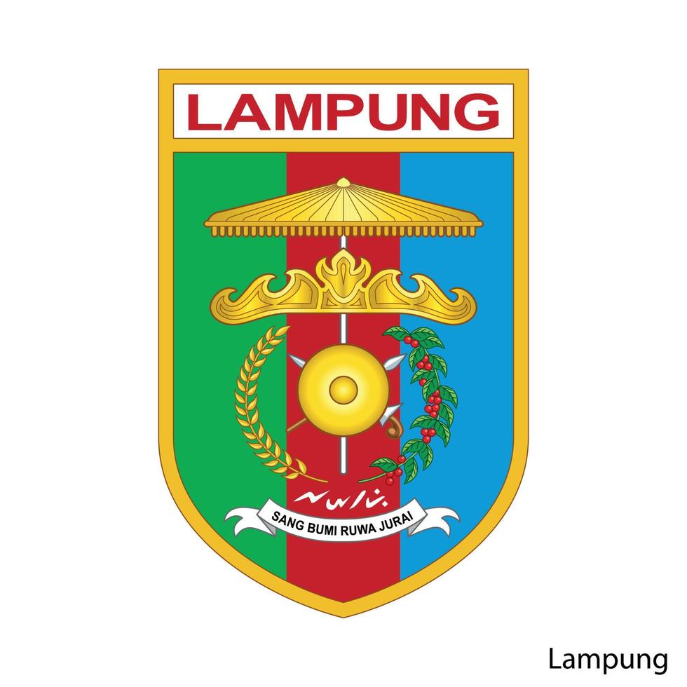 escudo de armas de lampung es una región de indonesia. emblema vectorial vector