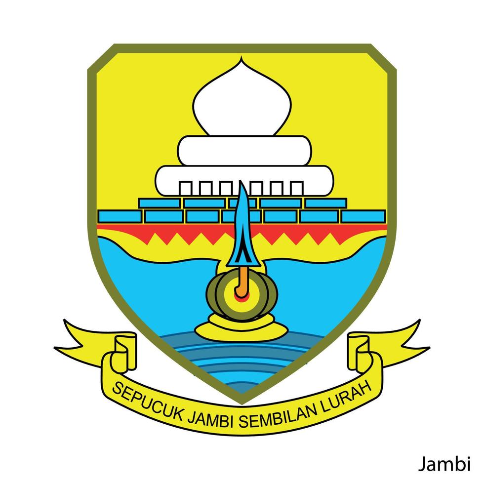 Coat of Arms of Jambi is a Indonesian region. Vector emblem
